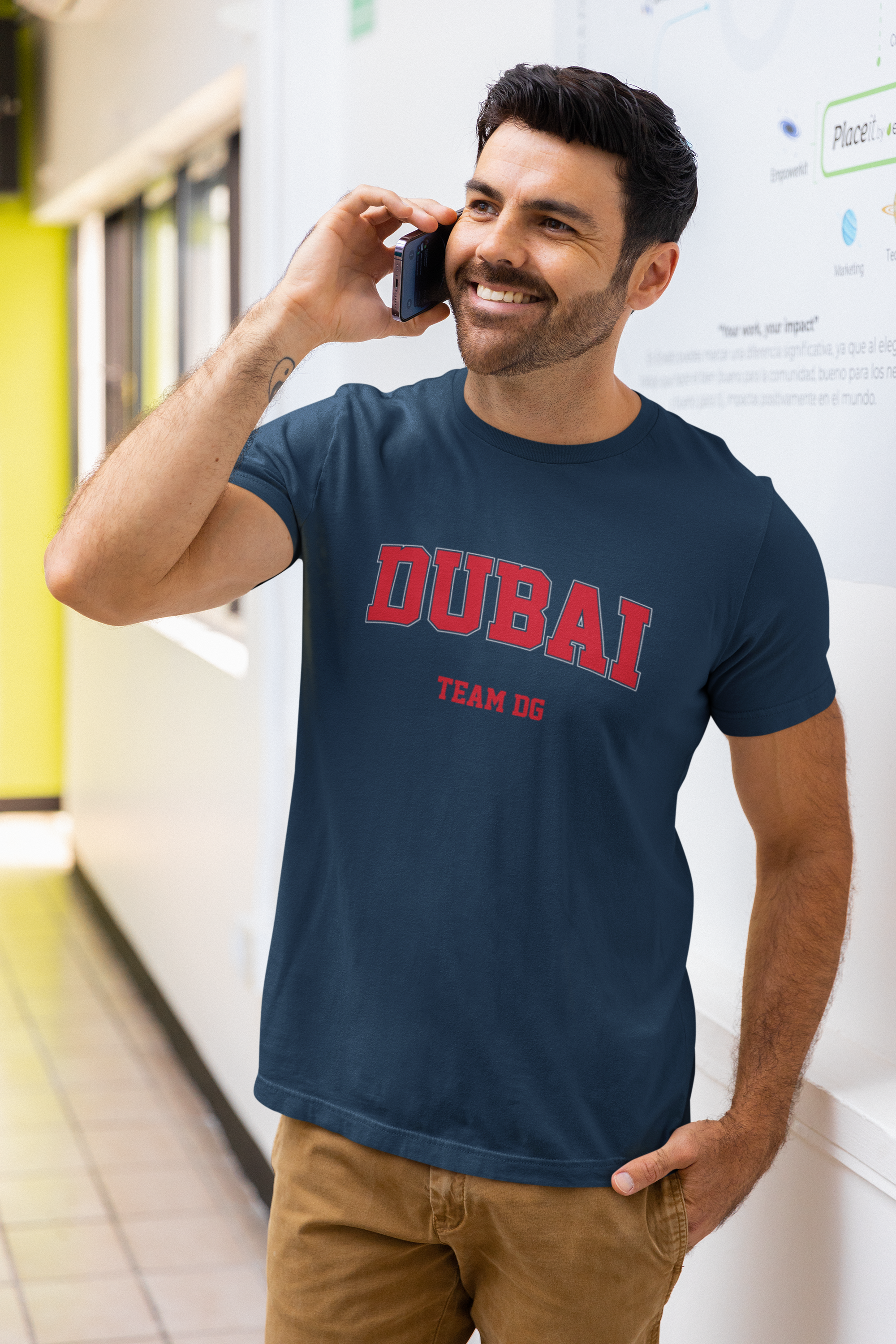 "DUBAI Team DG" - Shirt Man (Rot/Weiss)