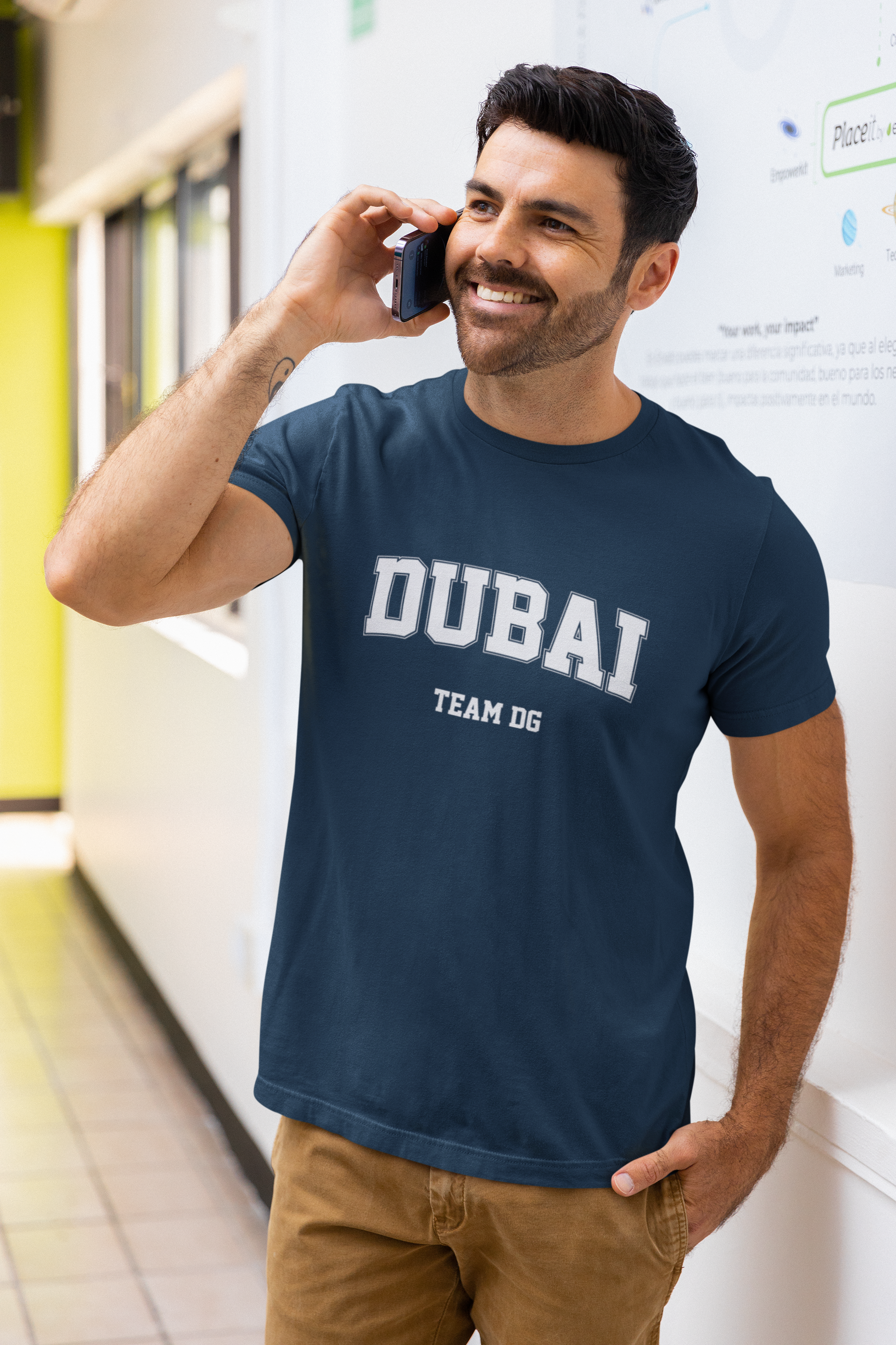 "DUBAI Team DG" - Shirt Man (Weiss/Weiss)