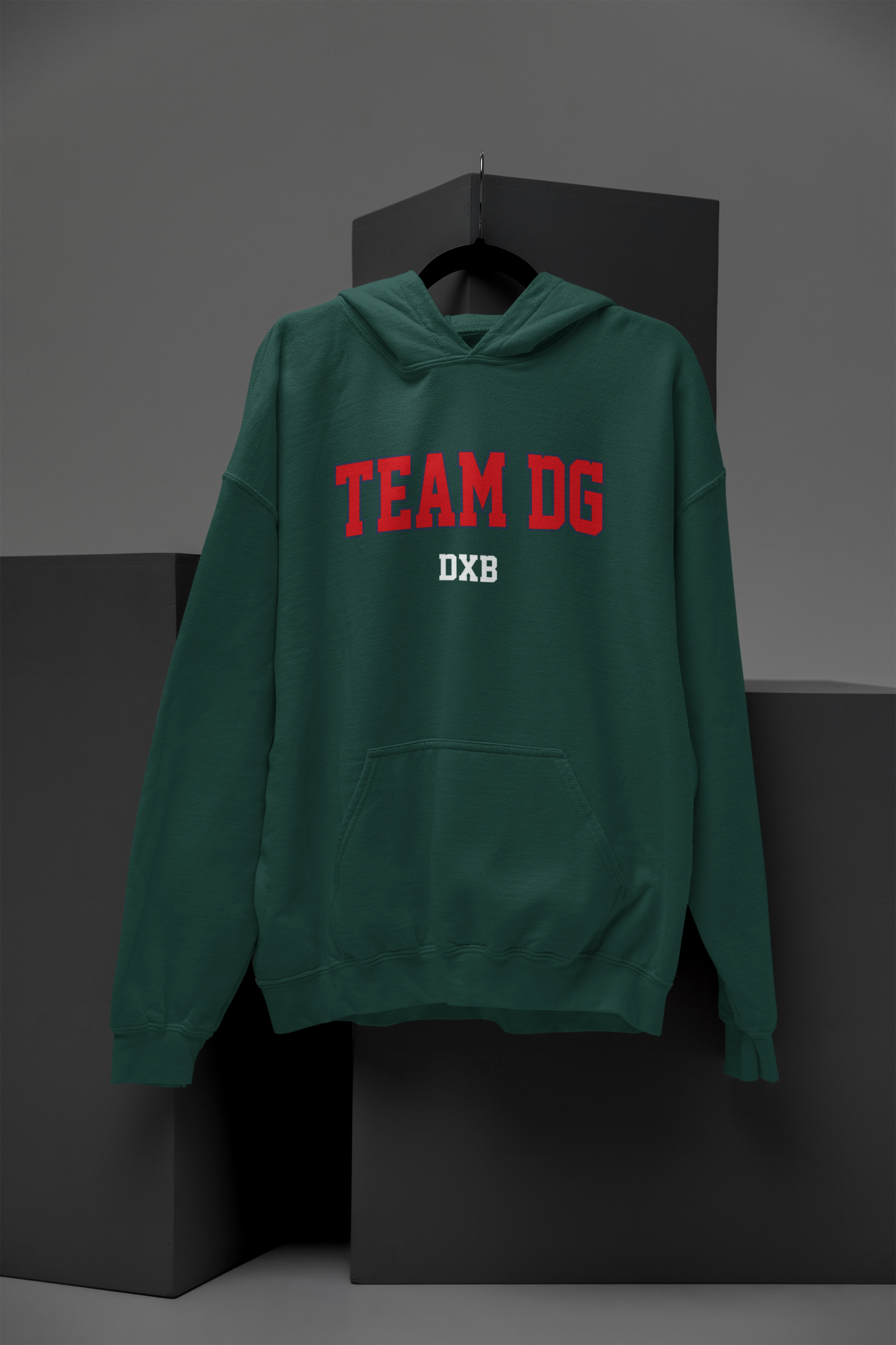 "Team DG DXB" - Hoodie Unisex Blau/Rot
