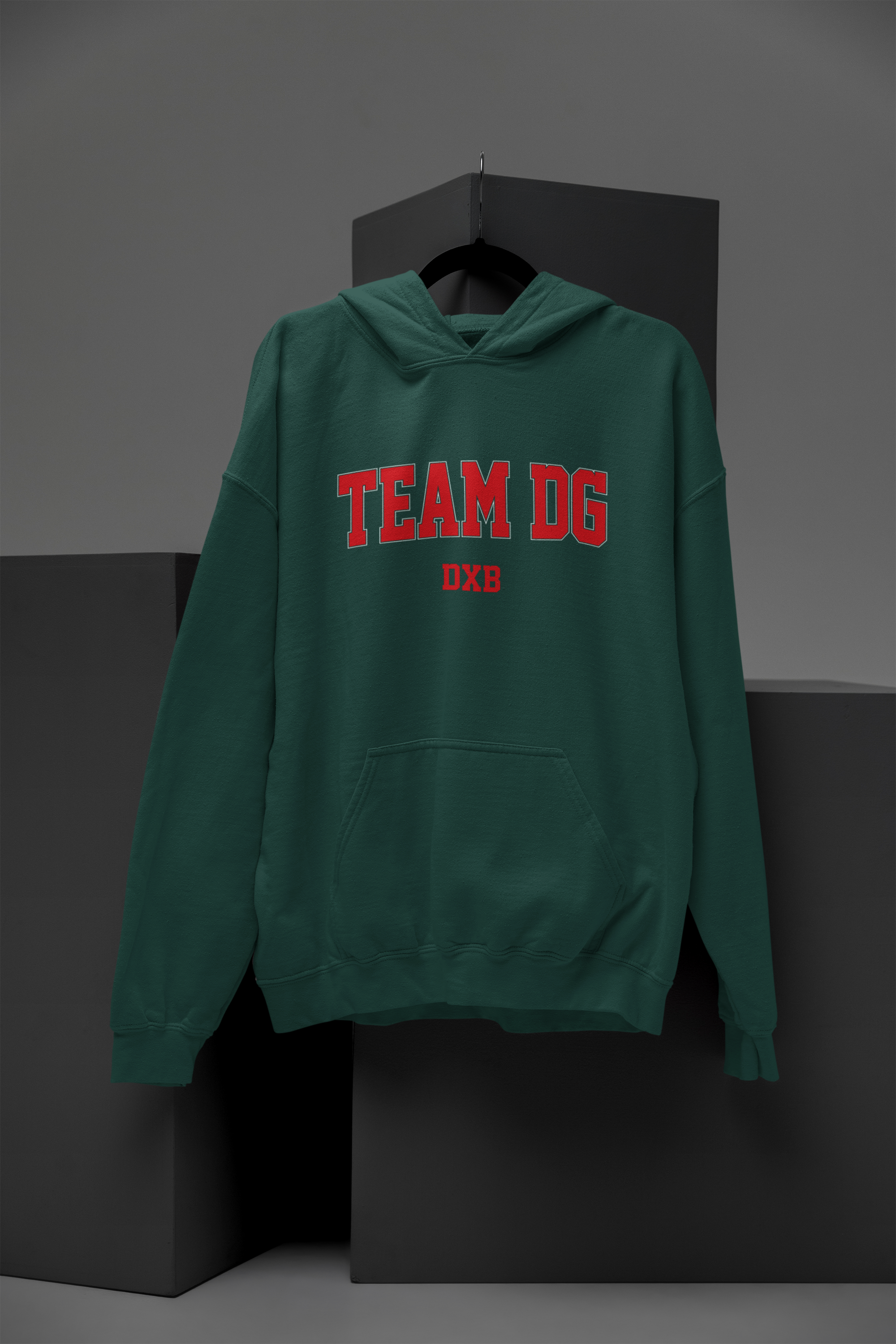 "Team DG DXB" - Hoodie Unisex Rot/Weiss