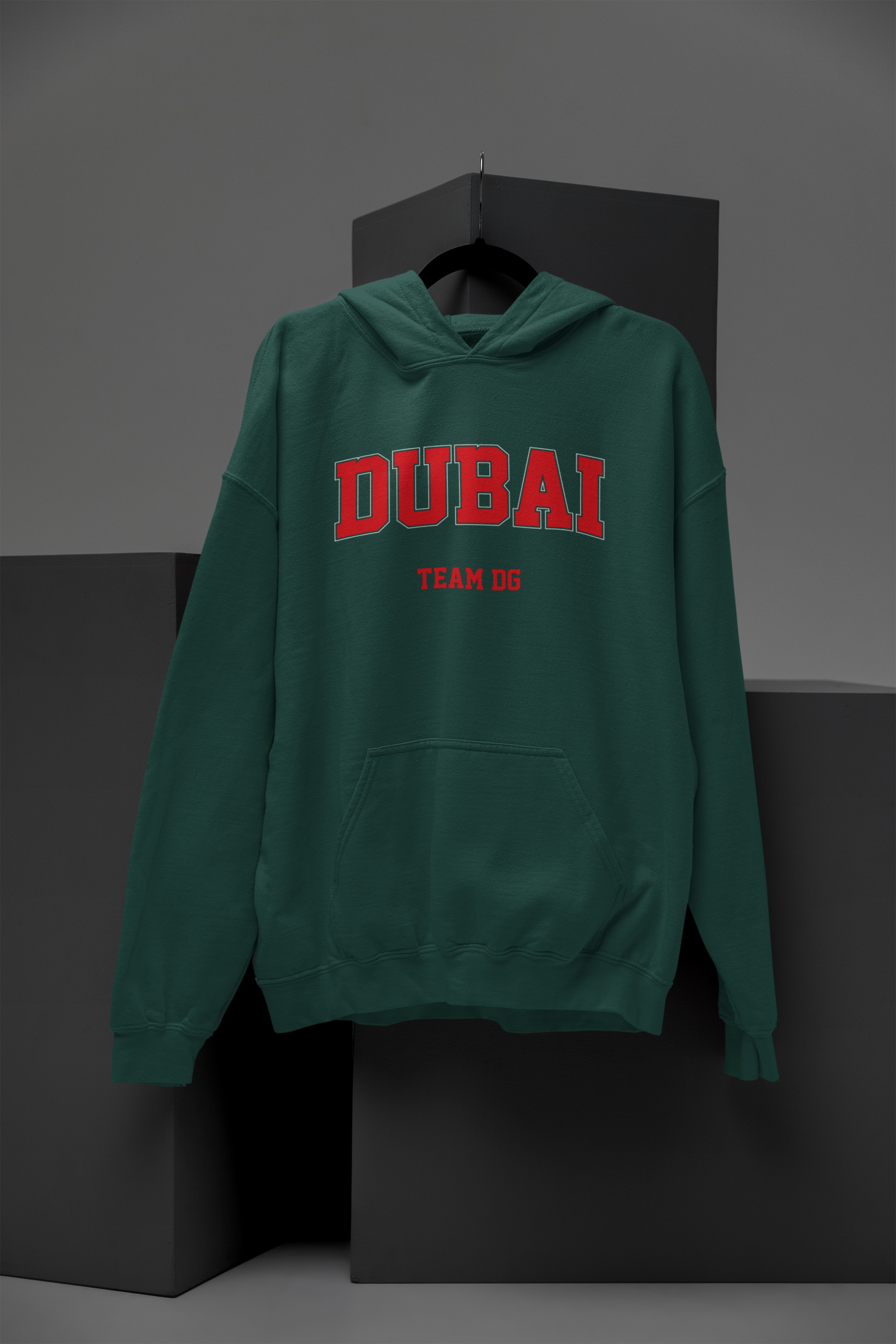 "DUBAI Team DG" - Hoodie Unisex (Rot/Weiss)