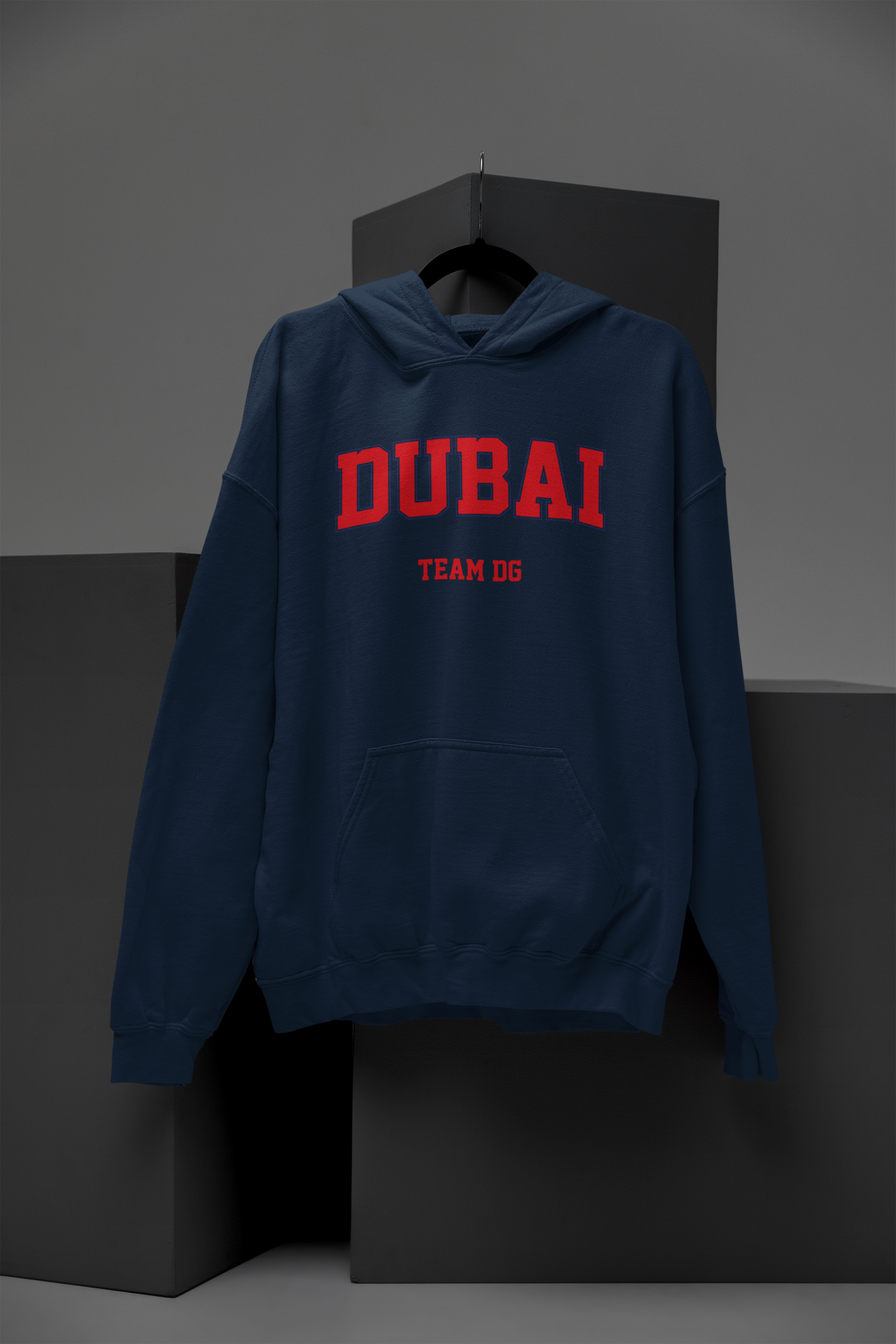 "DUBAI Team DG" - Hoodie Unisex (Blau/Rot)